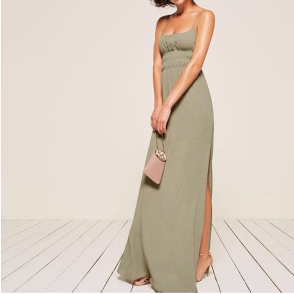 NEW Reformation Tudor Dress in Sage Green